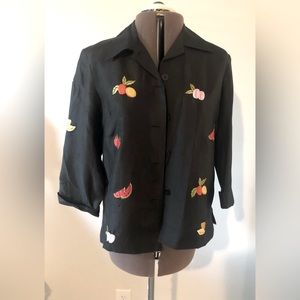 Silk fruit print blouse, EUC